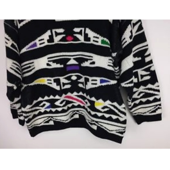 Sterling Harris VTG 80's Geo Sweater Sz M - Picture 4 of 8